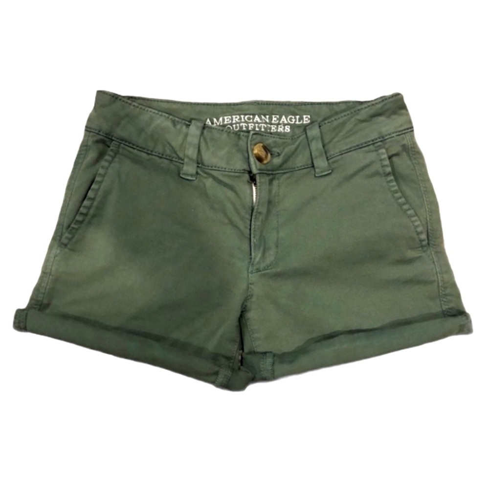 American Eagle Green Midi Shorts